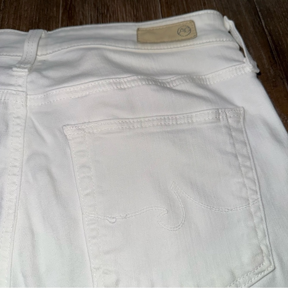 AG The Farrah high rise skinny ankle jean in white sz 29 Raw hem slim - Picture 12 of 13
